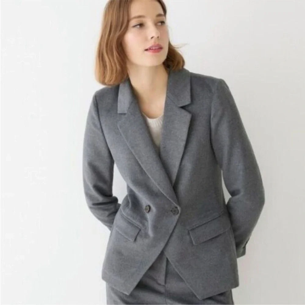 J. Crew Women's Devon Blazer in Drapery Flannel Gray